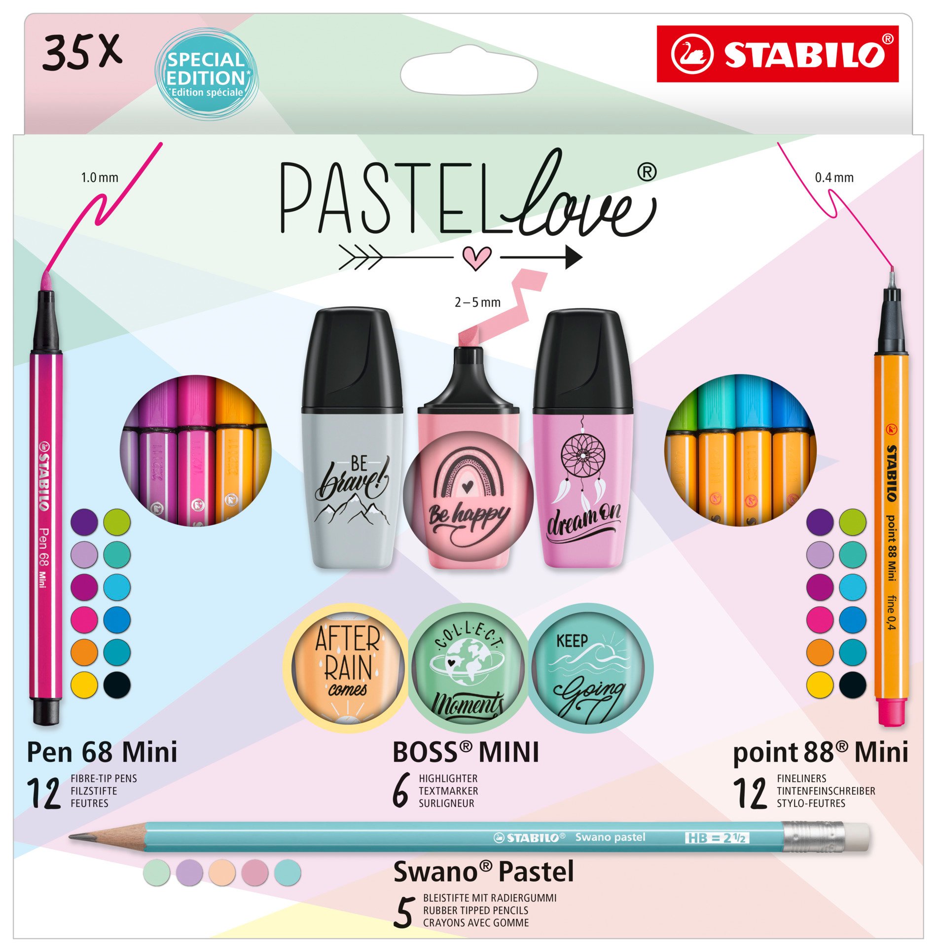 Mixed set STABILO Pastellove - wallet of 35 – gift pack