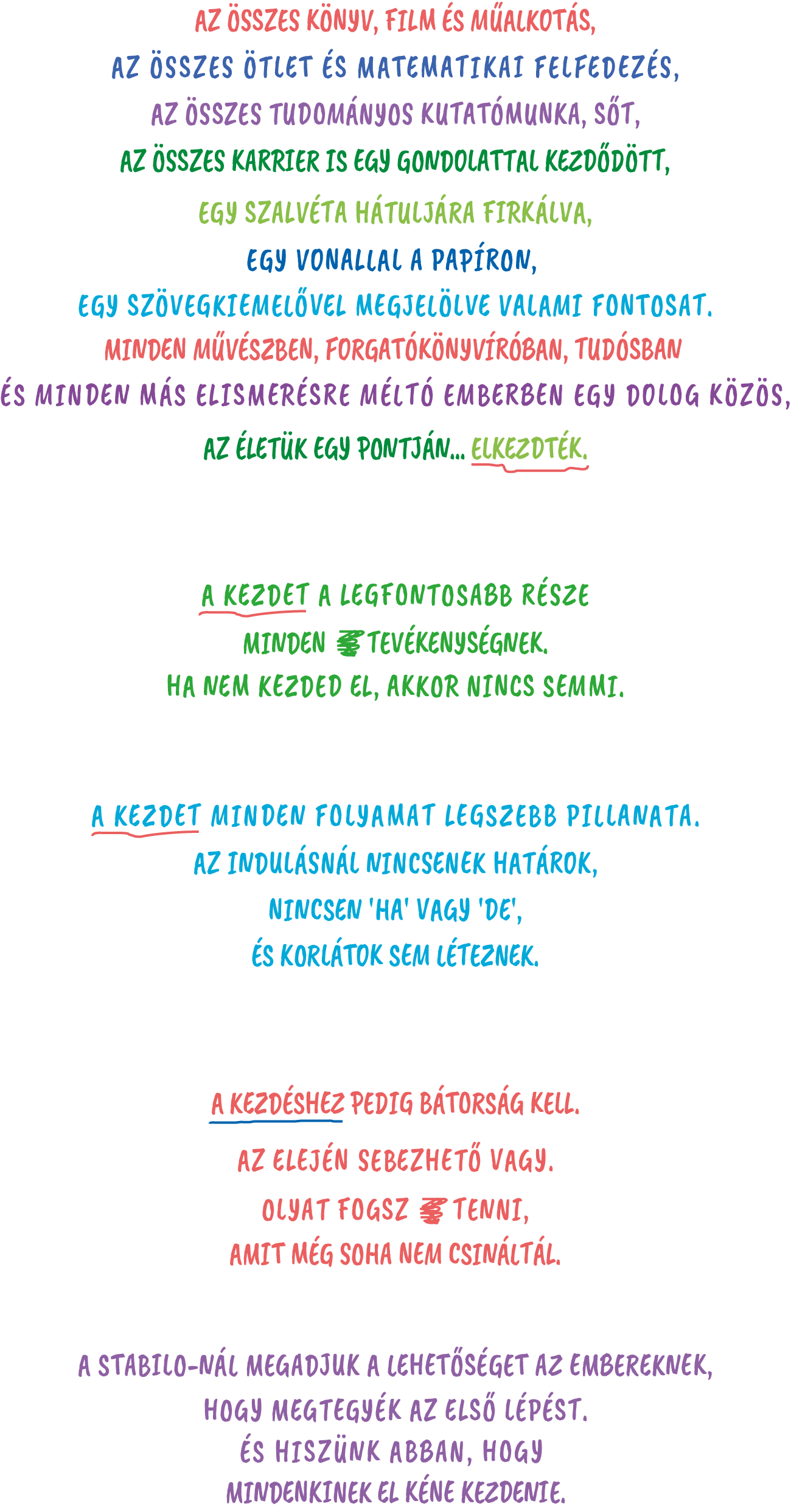 The START BEGINNING Manifesto of STABILO (Hungarian language)