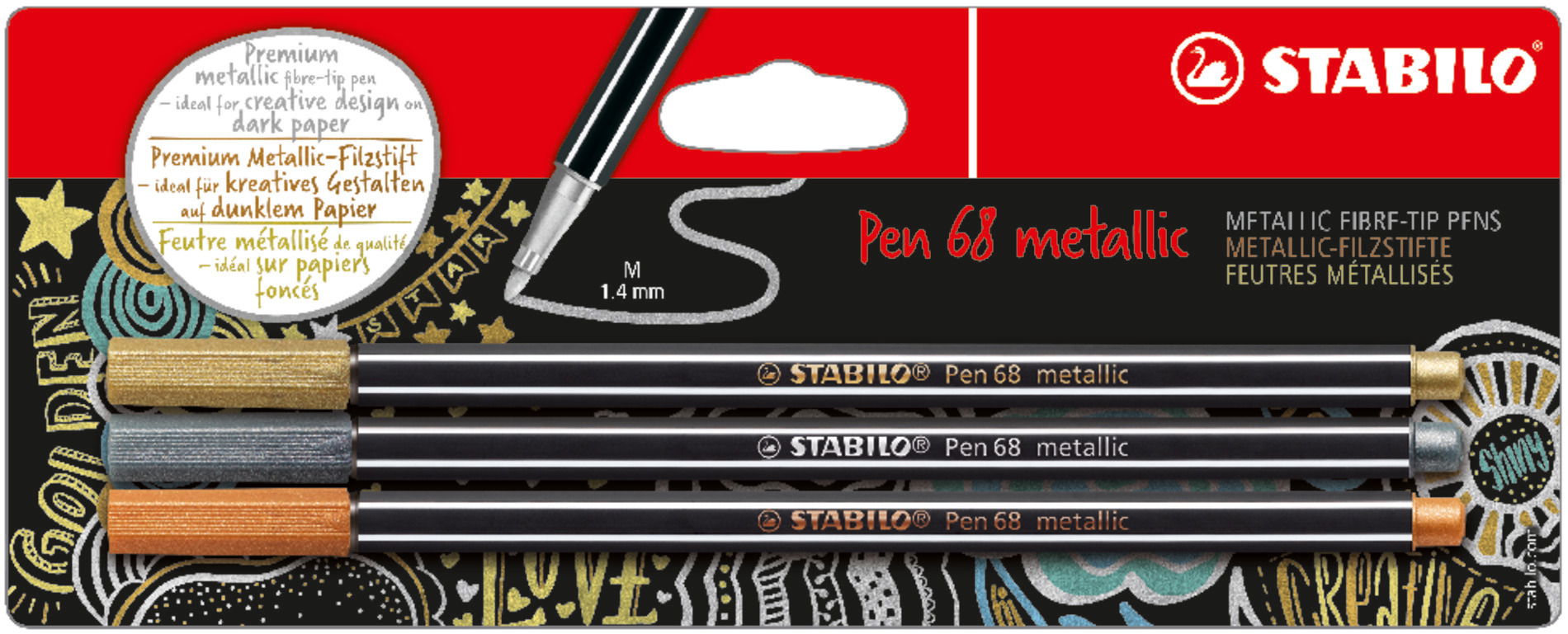 Fasermaler STABILO Pen 68 metallic