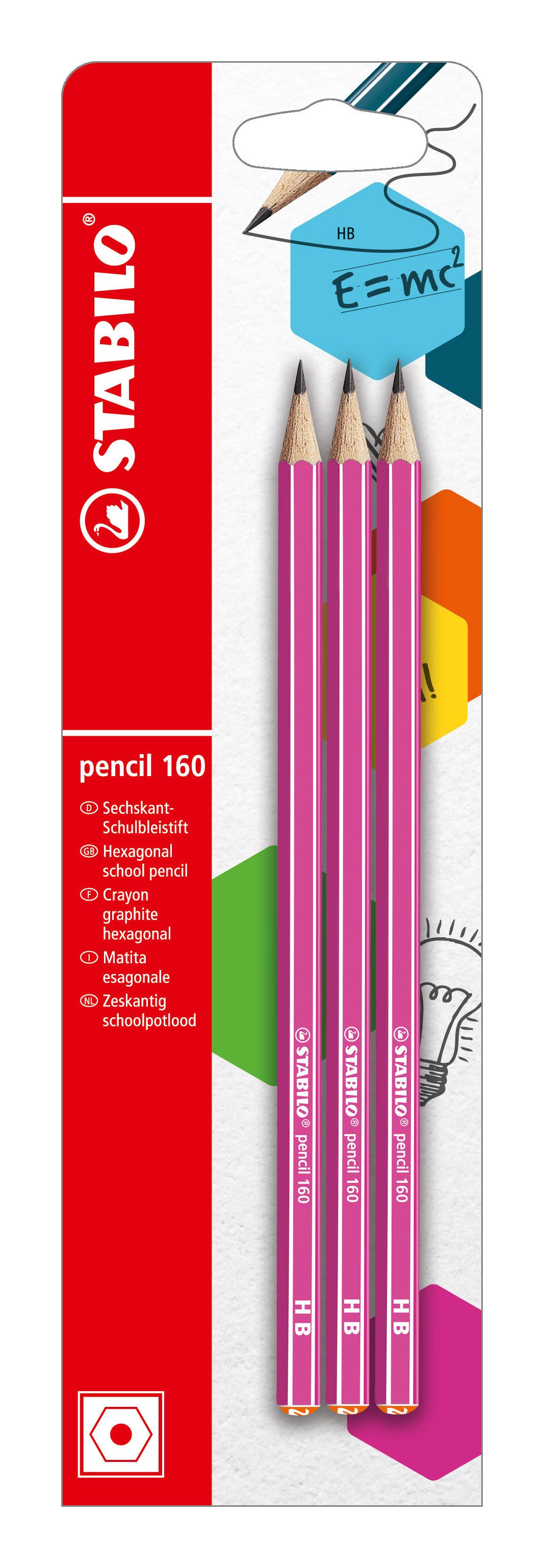 Graphite pencil STABILO pencil 160 - pack of 3, HB