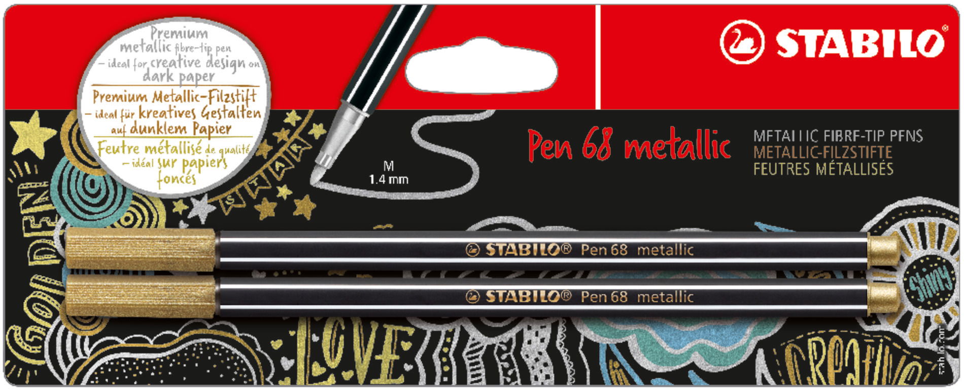 Fasermaler STABILO Pen 68 metallic