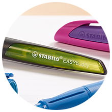 Penna Stilografica Ergonomica per bambini STABILO EASYbuddy FRESH EDITION  in fucsia/azzurro Punta Cartuccia blu inclusa - STABILO - Cartoleria e  scuola