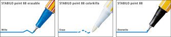 Fineliner & Filzschreiber STABILO point 88 colorkilla/erasable