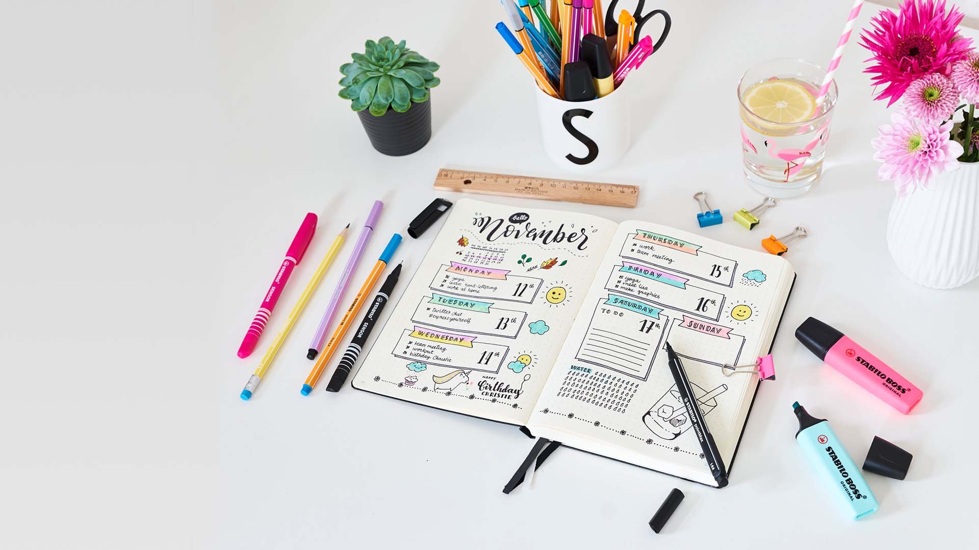 Kit bullet journal créatif pastel