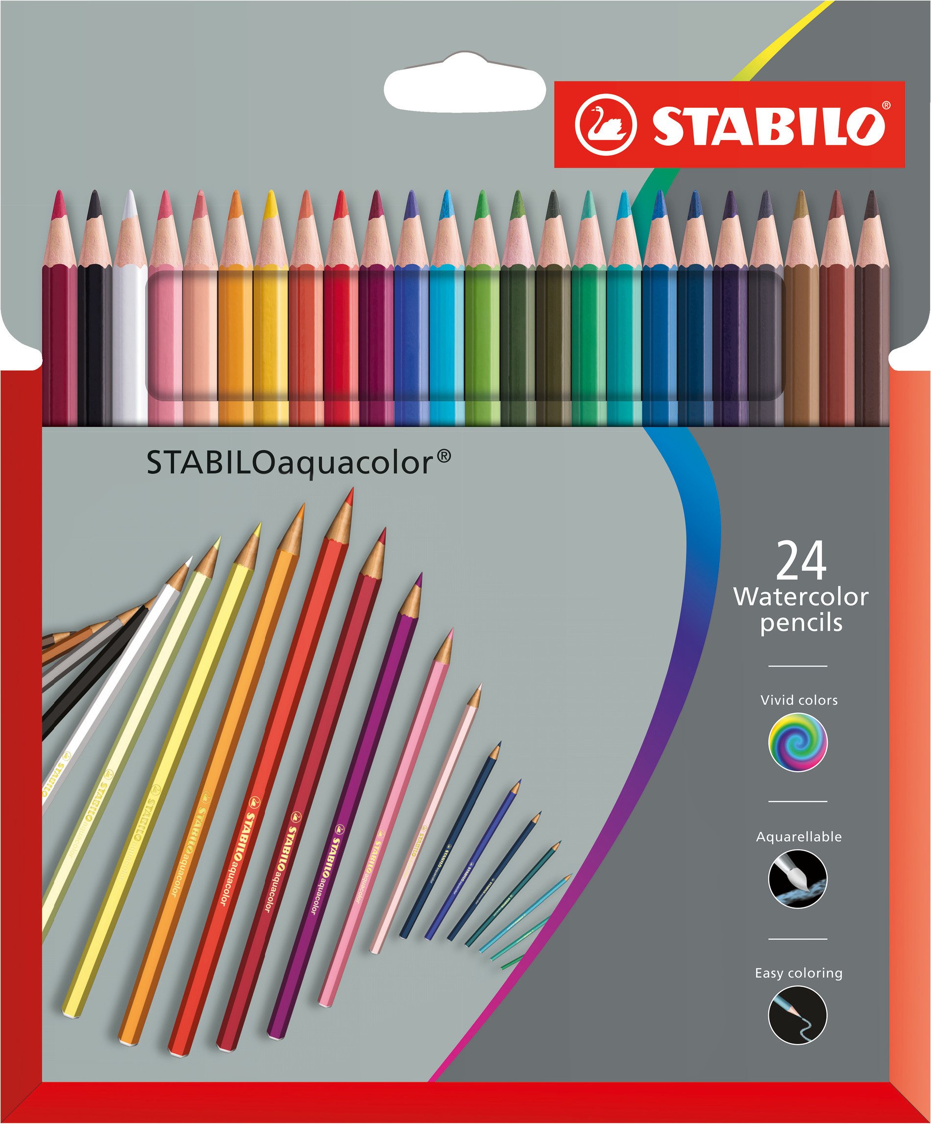 Aquarellable colored pencil STABILOaquacolor - pack of 24