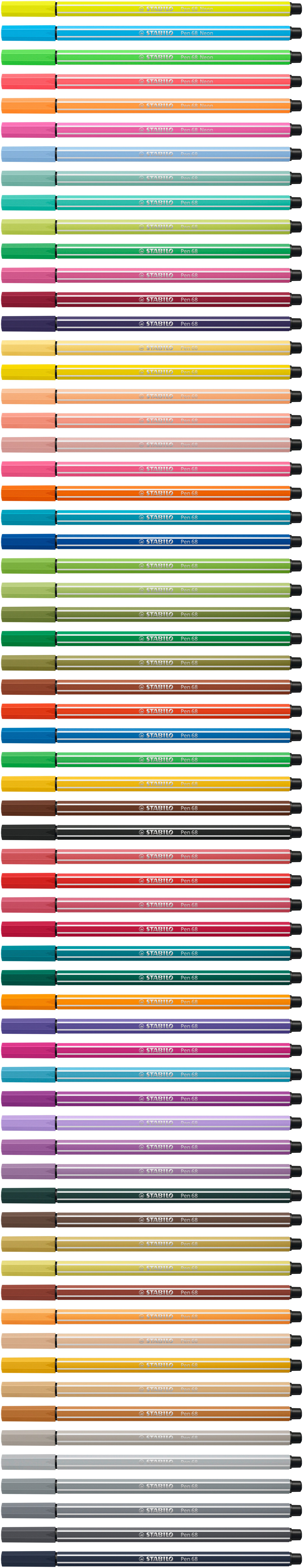 STABILO Pen 68 Fine-Tip Markers, Color Parade Set of 20 – St. Louis Art  Supply