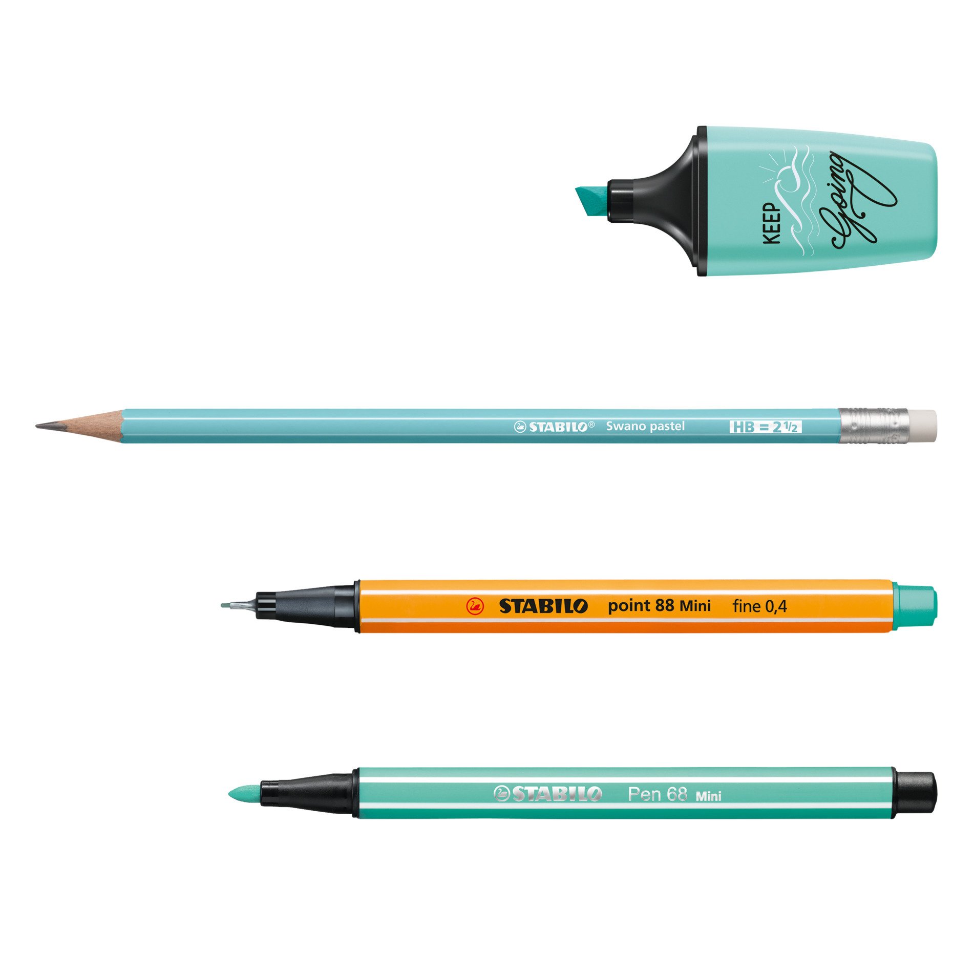 STABILO Swano Graphite Pastel HB Pencils, 6 Pack, Assorted Colours