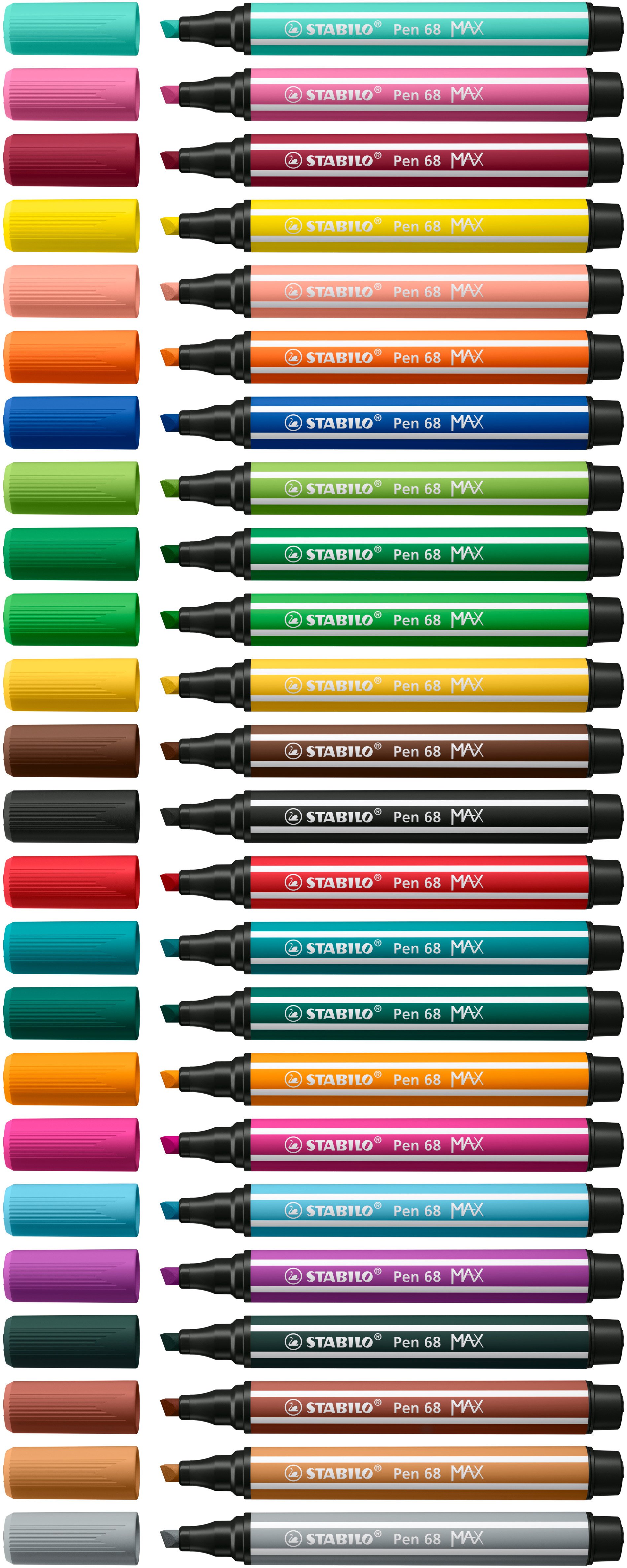Premium felt-tip pen STABILO Pen 68 MAX - pack of 24 ARTY