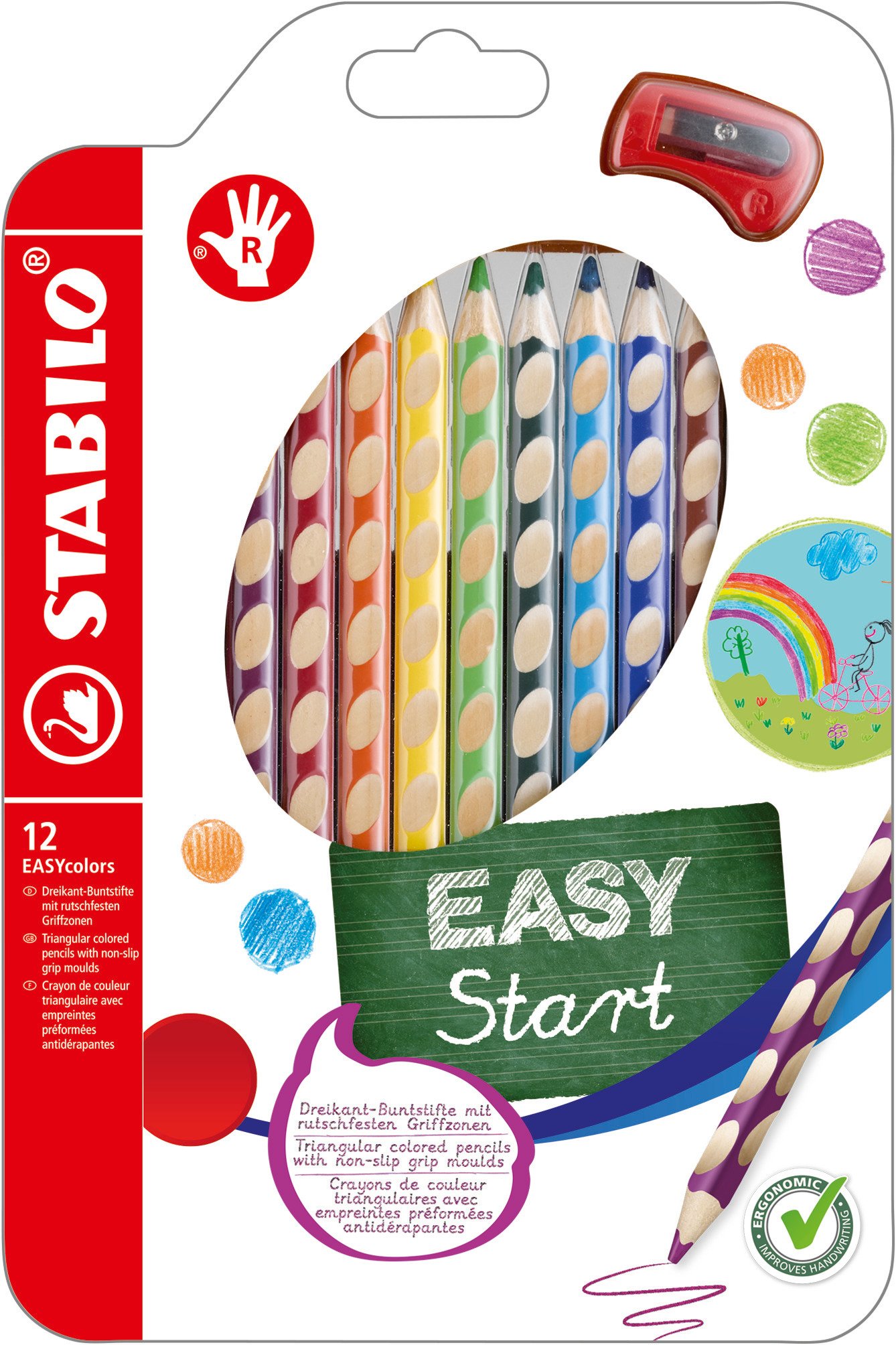 Farbstifte Stabilo Easycolors 6-er oder 12-er Etui für Linkshänder/ Rechtshänder 